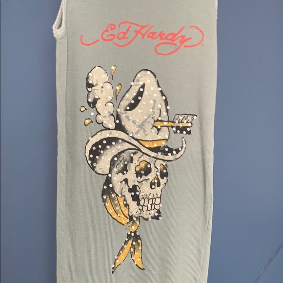 ED Hardy skull rhinestone tank top - Picture 2 of 6